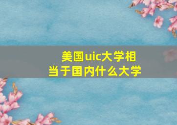 美国uic大学相当于国内什么大学