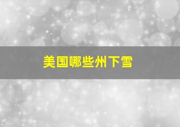 美国哪些州下雪