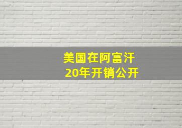 美国在阿富汗20年开销公开