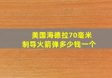 美国海德拉70毫米制导火箭弹多少钱一个