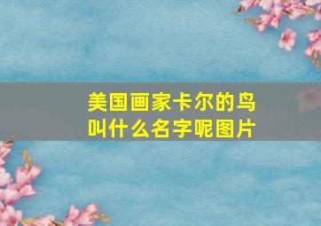 美国画家卡尔的鸟叫什么名字呢图片