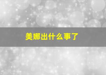 美娜出什么事了