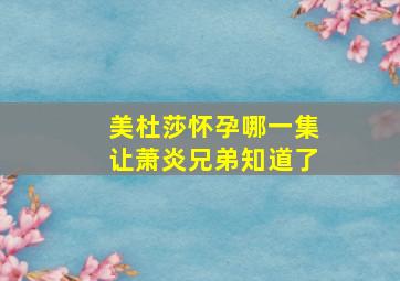 美杜莎怀孕哪一集让萧炎兄弟知道了