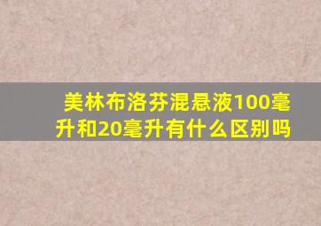 美林布洛芬混悬液100毫升和20毫升有什么区别吗