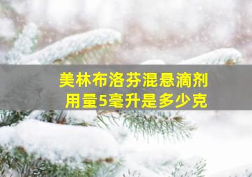 美林布洛芬混悬滴剂用量5毫升是多少克