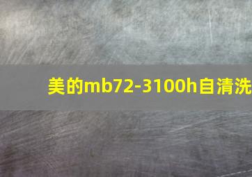 美的mb72-3100h自清洗