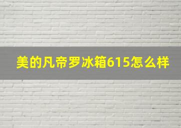 美的凡帝罗冰箱615怎么样