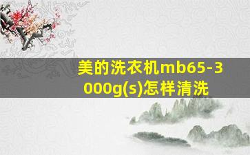 美的洗衣机mb65-3000g(s)怎样清洗