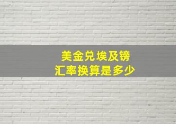 美金兑埃及镑汇率换算是多少