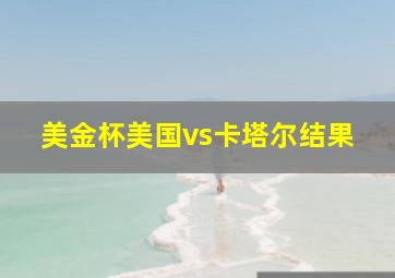 美金杯美国vs卡塔尔结果