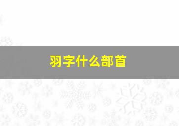 羽字什么部首