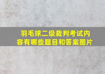 羽毛球二级裁判考试内容有哪些题目和答案图片