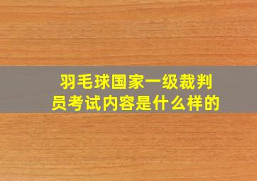 羽毛球国家一级裁判员考试内容是什么样的