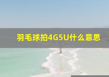 羽毛球拍4G5U什么意思