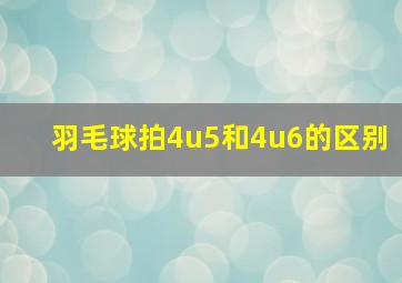 羽毛球拍4u5和4u6的区别