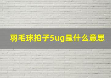 羽毛球拍子5ug是什么意思