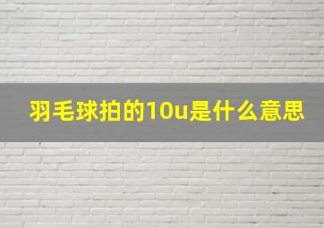 羽毛球拍的10u是什么意思