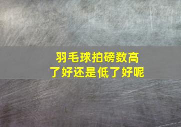 羽毛球拍磅数高了好还是低了好呢