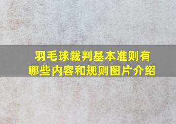 羽毛球裁判基本准则有哪些内容和规则图片介绍