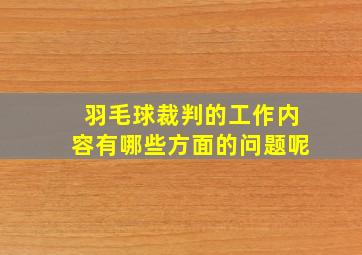 羽毛球裁判的工作内容有哪些方面的问题呢