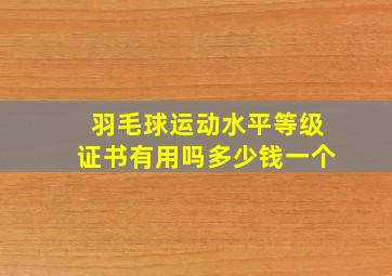 羽毛球运动水平等级证书有用吗多少钱一个