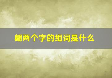 翩两个字的组词是什么