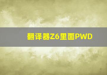 翻译器Z6里面PWD