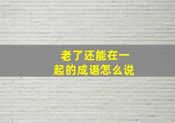 老了还能在一起的成语怎么说