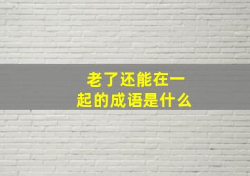 老了还能在一起的成语是什么