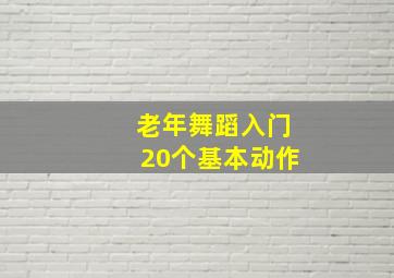 老年舞蹈入门20个基本动作