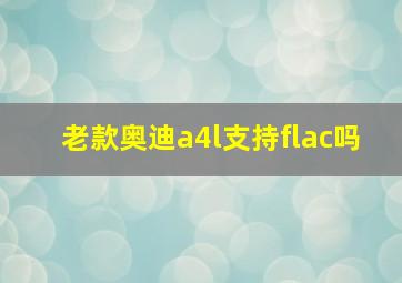 老款奥迪a4l支持flac吗