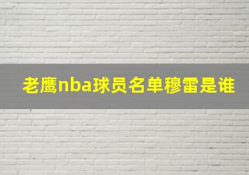 老鹰nba球员名单穆雷是谁