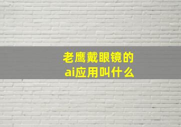 老鹰戴眼镜的ai应用叫什么