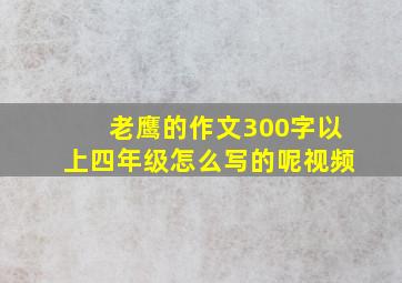 老鹰的作文300字以上四年级怎么写的呢视频