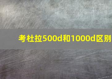 考杜拉500d和1000d区别