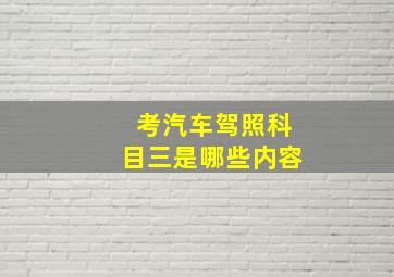 考汽车驾照科目三是哪些内容