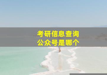 考研信息查询公众号是哪个