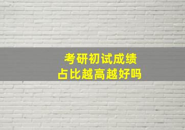 考研初试成绩占比越高越好吗