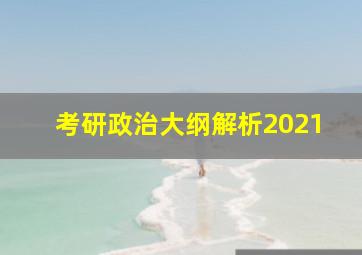 考研政治大纲解析2021