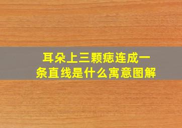 耳朵上三颗痣连成一条直线是什么寓意图解