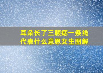 耳朵长了三颗痣一条线代表什么意思女生图解