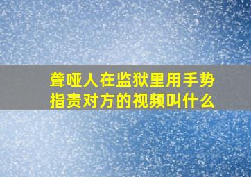 聋哑人在监狱里用手势指责对方的视频叫什么