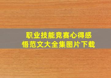 职业技能竞赛心得感悟范文大全集图片下载