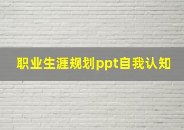 职业生涯规划ppt自我认知