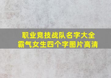 职业竞技战队名字大全霸气女生四个字图片高清