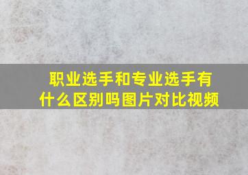 职业选手和专业选手有什么区别吗图片对比视频