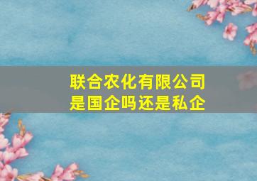 联合农化有限公司是国企吗还是私企