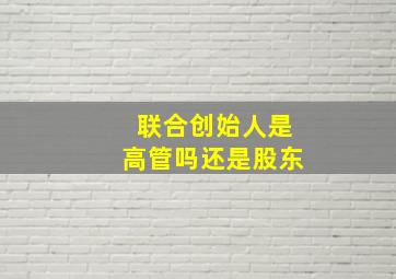 联合创始人是高管吗还是股东