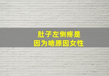 肚子左侧疼是因为啥原因女性