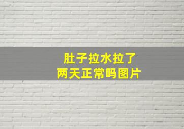 肚子拉水拉了两天正常吗图片